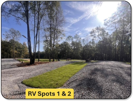 View of RV sites 1 & 2 at  M & M Outdoors Campground.