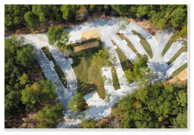 Aerial view of the M and M outdoors campground